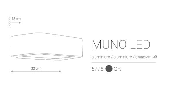 Applique esterno LED 6W Nowodvorski MUNO grafite IP54