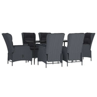 Set da Pranzo da Giardino 7 pz Grigio Scuro in Polyrattan cod mxl 41131
