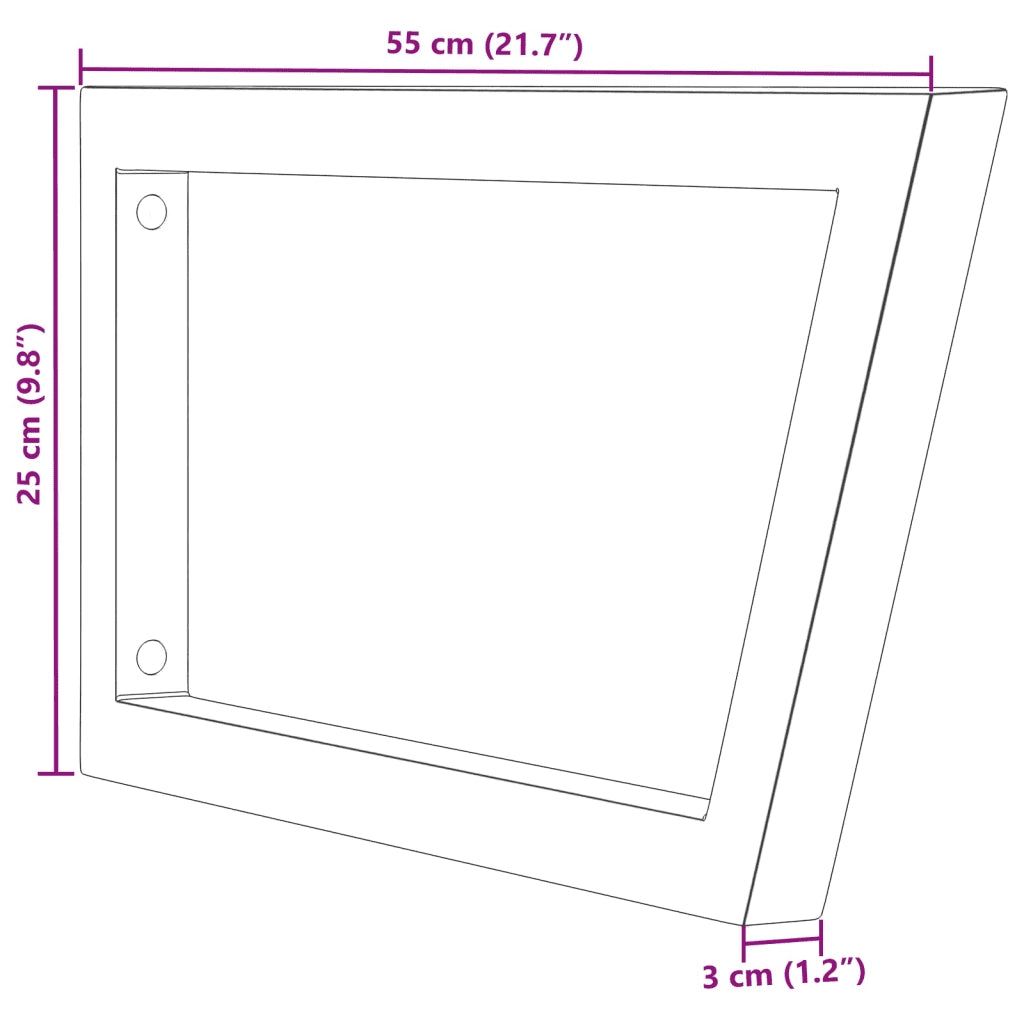 vidaXL Reggimensole per Lavabo 2 pz Nere Trapezio in Acciaio