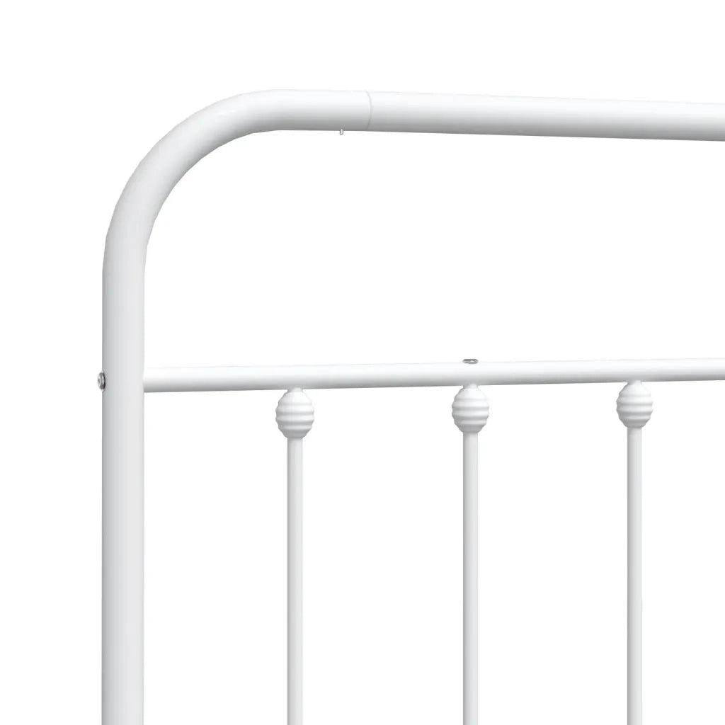 vidaXL Testiera in Metallo Bianco 135 cm