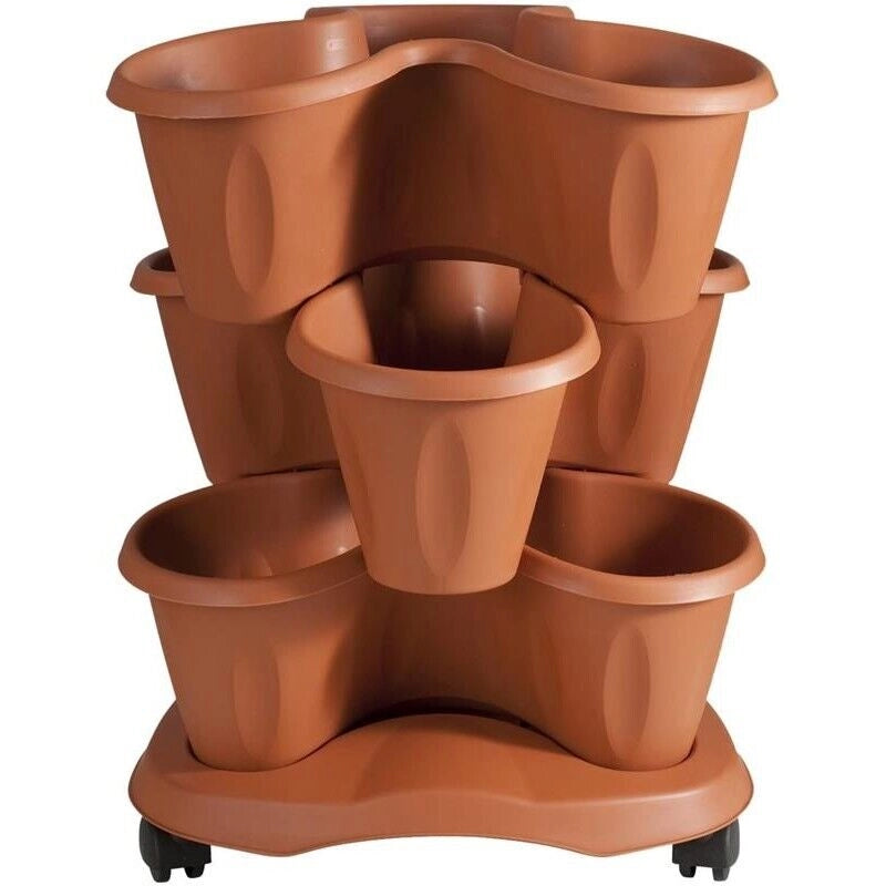 SET TRIFOGLIO CON 3 VASI E SOTTOVASO CON RUOTE