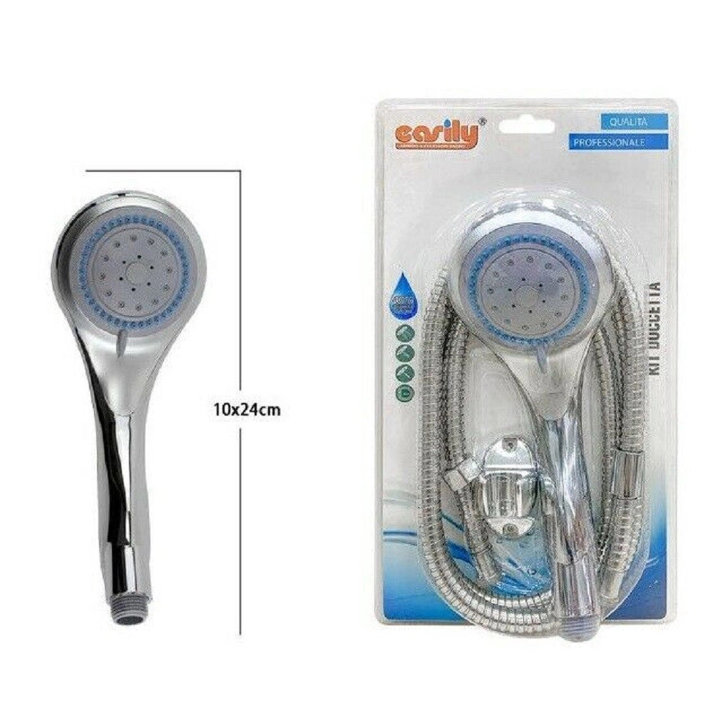 Trade Shop - Kit Bagno Doccetta Doccino Soffione Tondo Doccia Con Laccio 1,8 Mt Staffa 69039 -