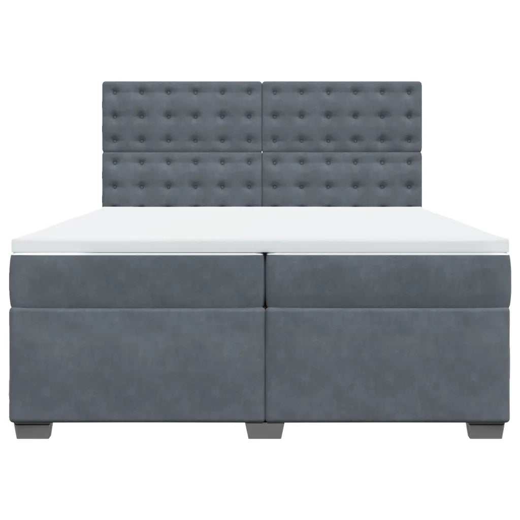 Giroletto a Molle con Materasso Grigio Scuro 200x200 cm Velluto 3293315