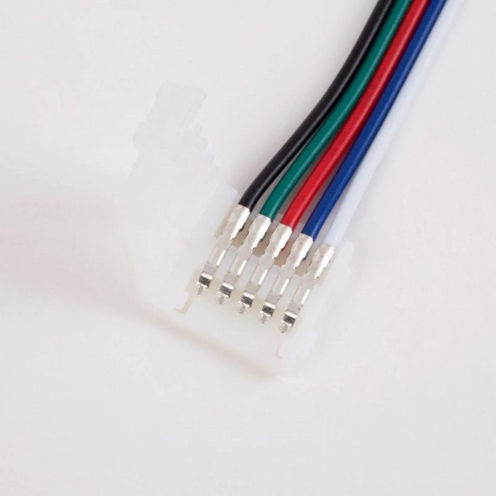 Connettore striscia LED RGBW 12mm doppio con cavo Ecolight
