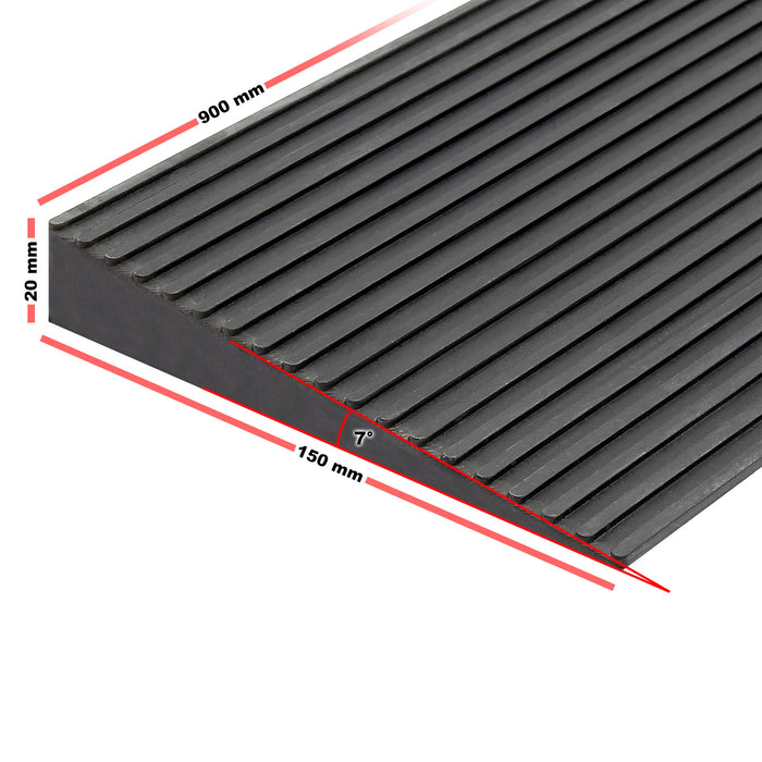 Rampa per soglie 20x150x900mm per sedie a rotelle e deambulatori In gomma con superficie antiscivolo