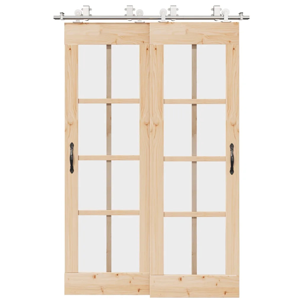 Kit Binari Porta Scorrevole 183 cm Acciaio Inossidabile Argento CFW5826650