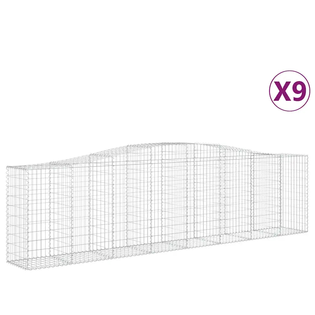 Cesti Gabbioni ad Arco 9 pz 400x50x100/120 cm Ferro Zincatocod mxl 76030