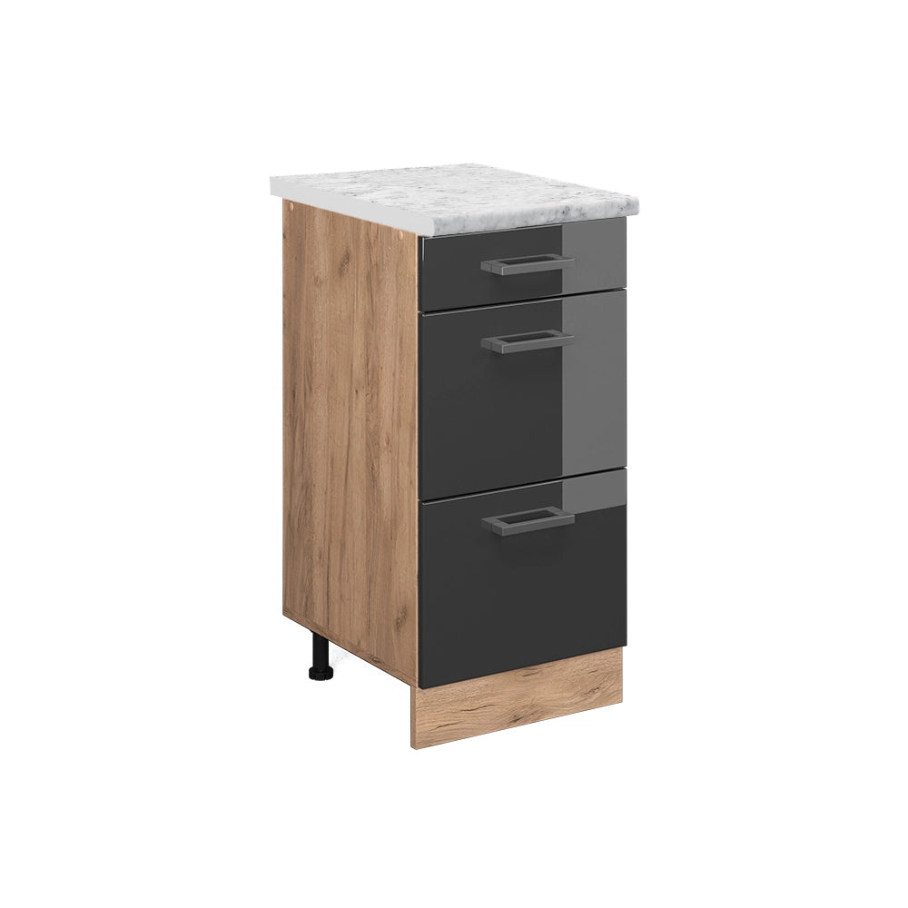 Vicco Mobiletto base per cucina Antracite lucido 40 cm PL Marmo