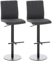 2er Set Barhocker Cadiz Stoff schwarz