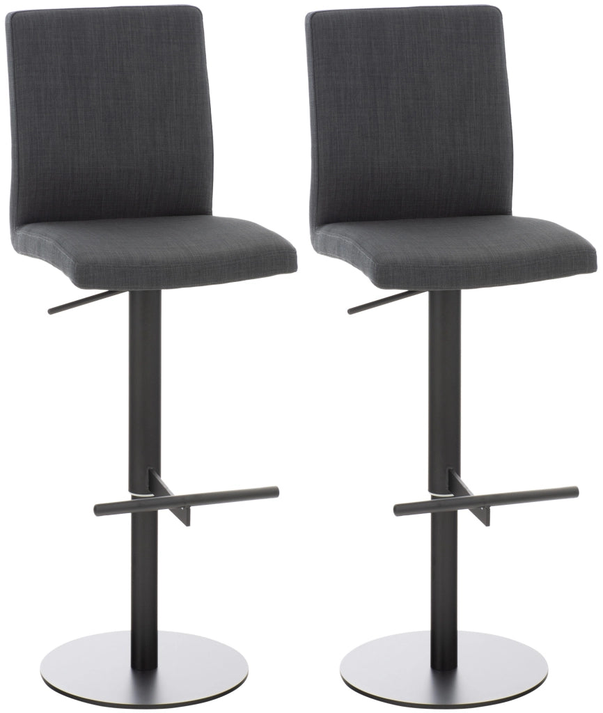 2er Set Barhocker Cadiz Stoff schwarz