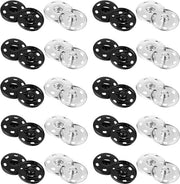 Set di Viti 20 pezzi - 25 mm Viti - Nero/Argento - Viti Metalliche - Per Abbigliamento/Tessuti - Finitura Robusta - Viti per Abbigliamento