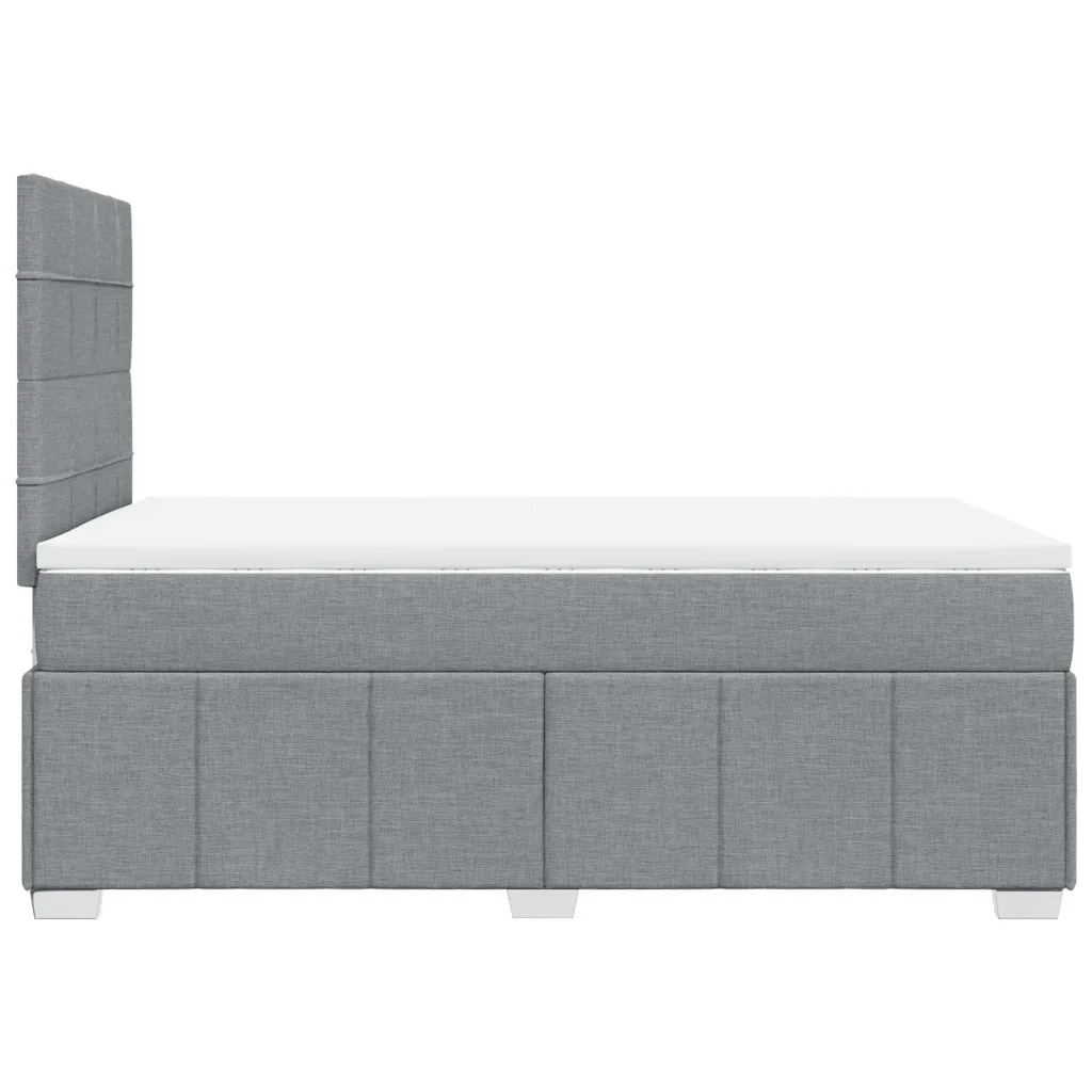 Giroletto a Molle con Materasso Grigio Chiaro 120x190cm Tessuto