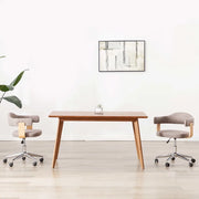 Sedie da Pranzo Girevoli 2 pz Grigio Talpa in Legno e Tessuto