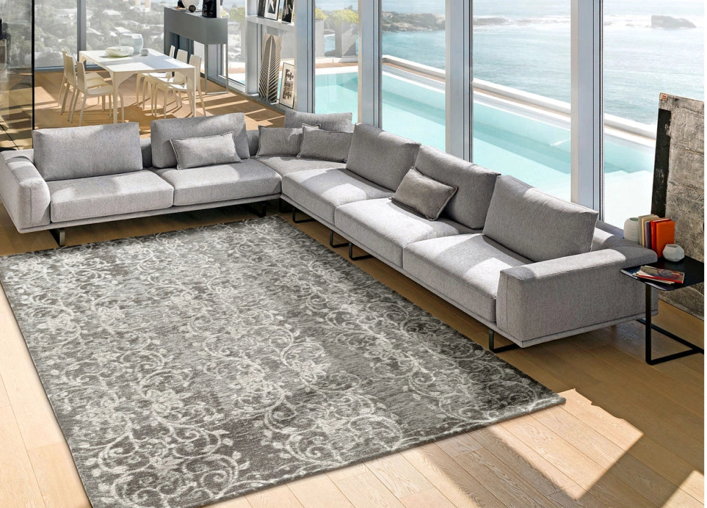 Tappeto Velour Antiscivolo Disegno Delavè By Suardi - 175x240 - Grigio