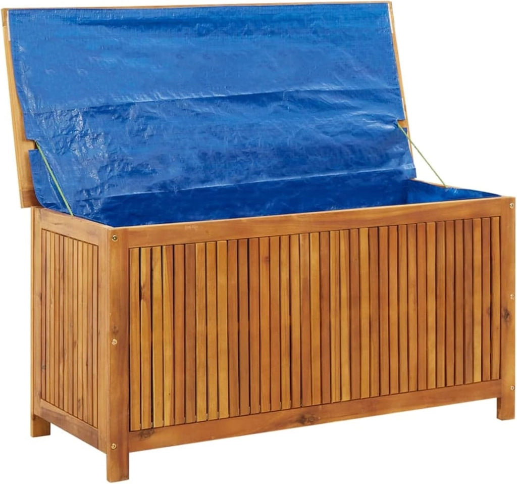 Baule da Esterno Contenitore Esterno Acacia Cassapanca in Legno da Esterno Massello di Acacia-113 x 50 x 58 cm