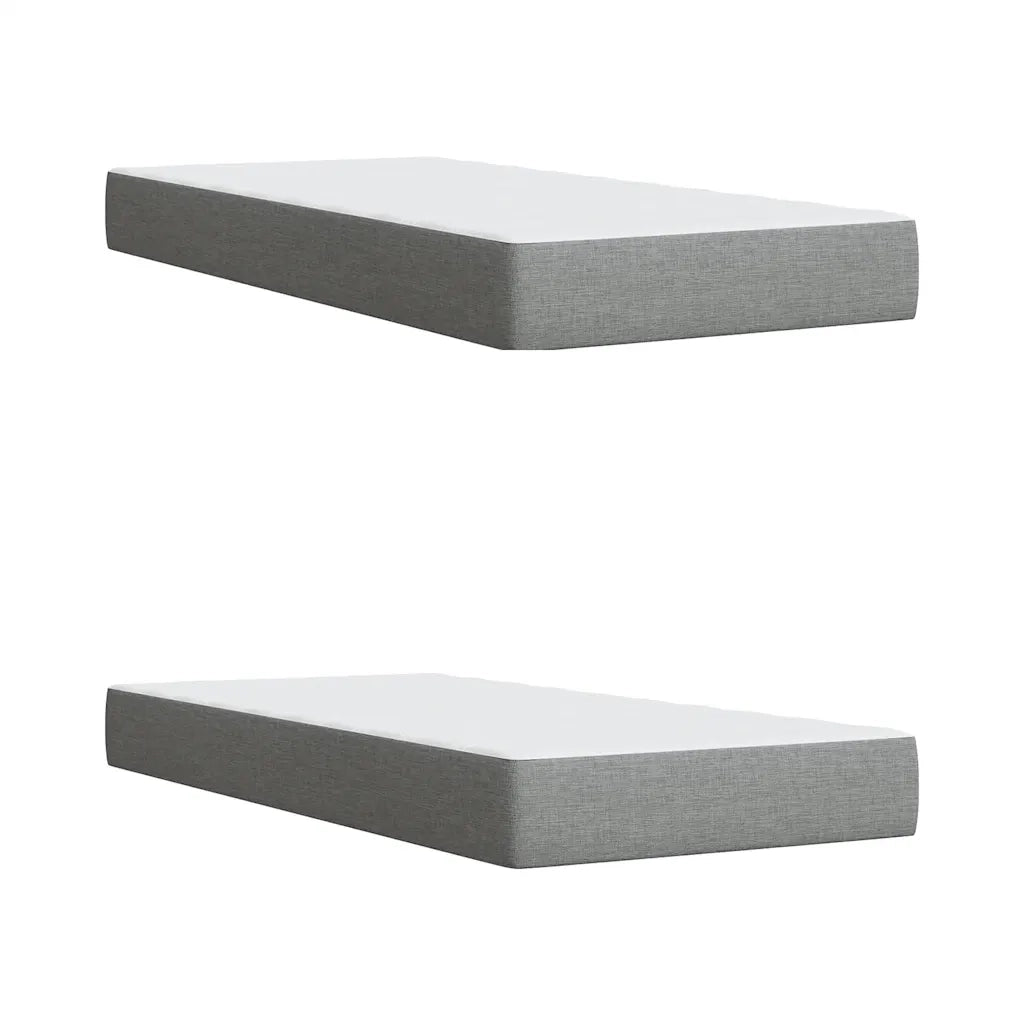 Giroletto a Molle con Materasso Grigio Chiaro 200x200cm Tessuto 3286794