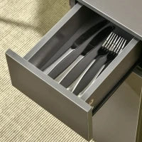 Tavolo Pieghevole da Pranzo in Truciolato con 2 Cassetti, 1 Armadietto, max. 6 Persone, 140x76x76 cm