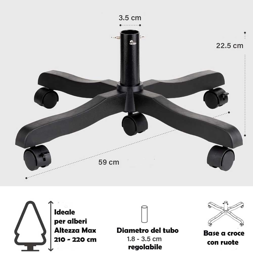 Base Supporto per albero di Natale con ruote mobili per alberi di Natale