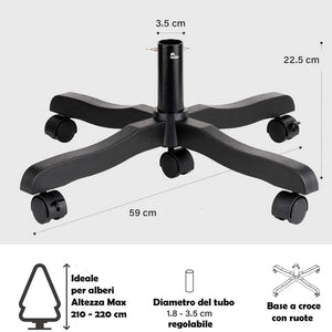 Base Supporto per albero di Natale con ruote mobili per alberi di Natale