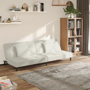 Divano Letto a 2 Posti con 2 Cuscini Crema in Vellutocod mxl 112631