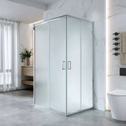 Box Doccia 3 Lati 80x120x80 Cm H 185 cm vetro 6 mm Opaco Scorrevole| Kiro