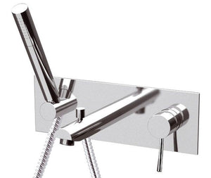 Miscelatore monocomando per vasca da incasso, su piastra in ottone cromato - serie suvi