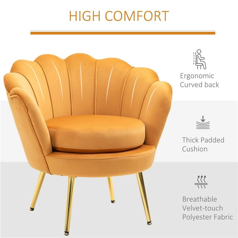 POLTRONA VINTAGE DI DESIGN IN VELLUTO GIALLO