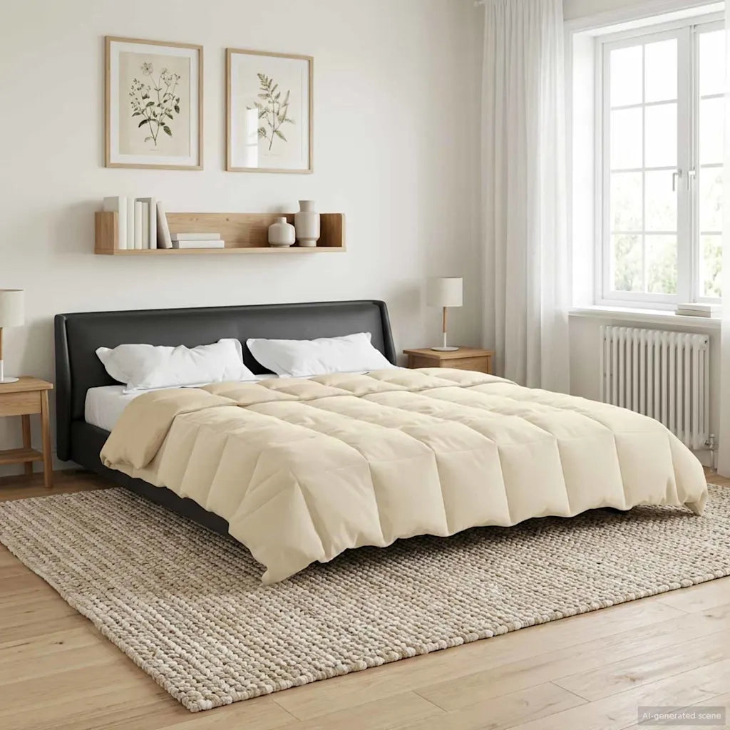 Duvet Invernale Trapuntato Crema 200 x 200 cm Microfibra 42026148