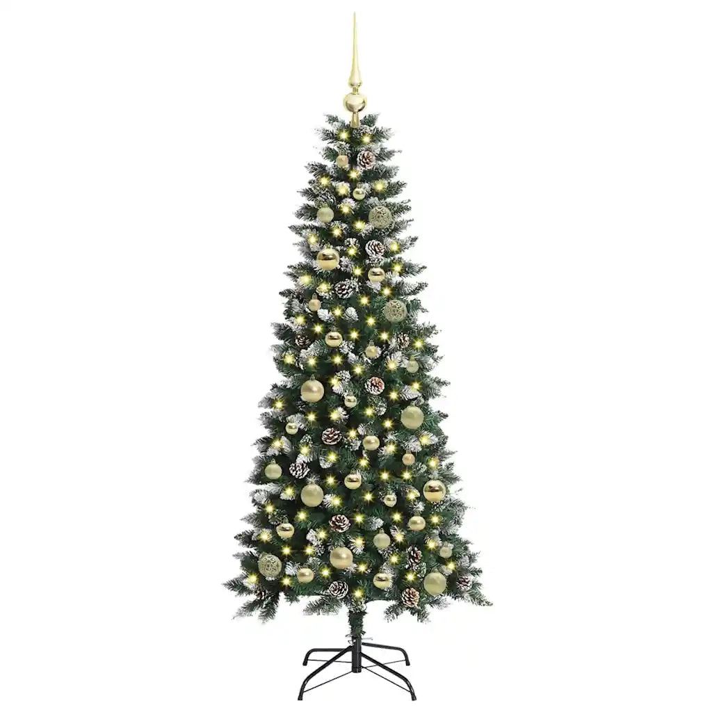 Albero di Natale | Decorazioni natalizie artificiale con 150 LED Verde 150 cm