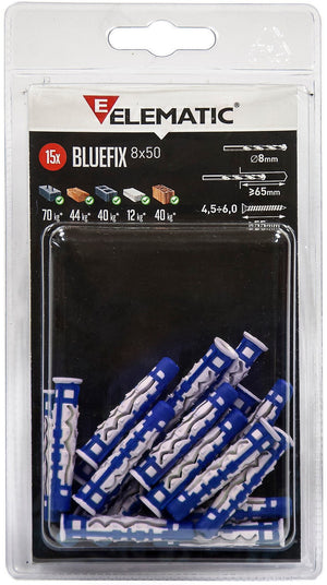 elematic blister tassello bluefix 8 con vite 10 pz cod:ferx.95721