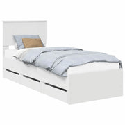 Letto singolo | Letto per adulti | Struttura del letto Bianco 75 x 190 cm Legno Ingegnerizzato
