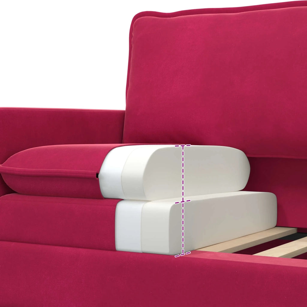 Set di divani 2 pz Rosso Vino Velluto 3417029