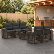 Set Divano da Giardino 6 pz Grigio polyrattan 3435053