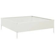 Fioriera rialzata per piante fiori patio giardino 100 x 100 x 33,5 cm acciaio bianco 02_0039281