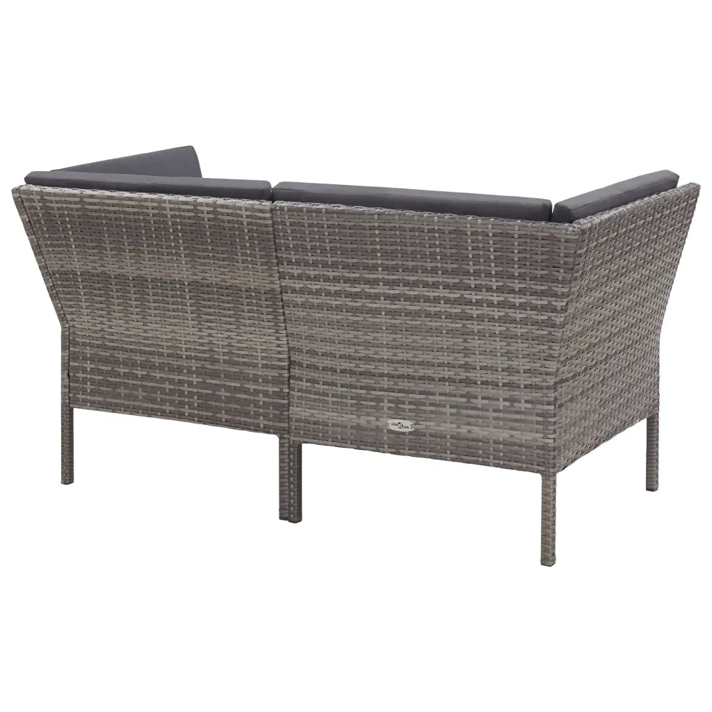 Set Divani da Giardino 8 pz con Cuscini in Polyrattan Grigio cod mxl 35777