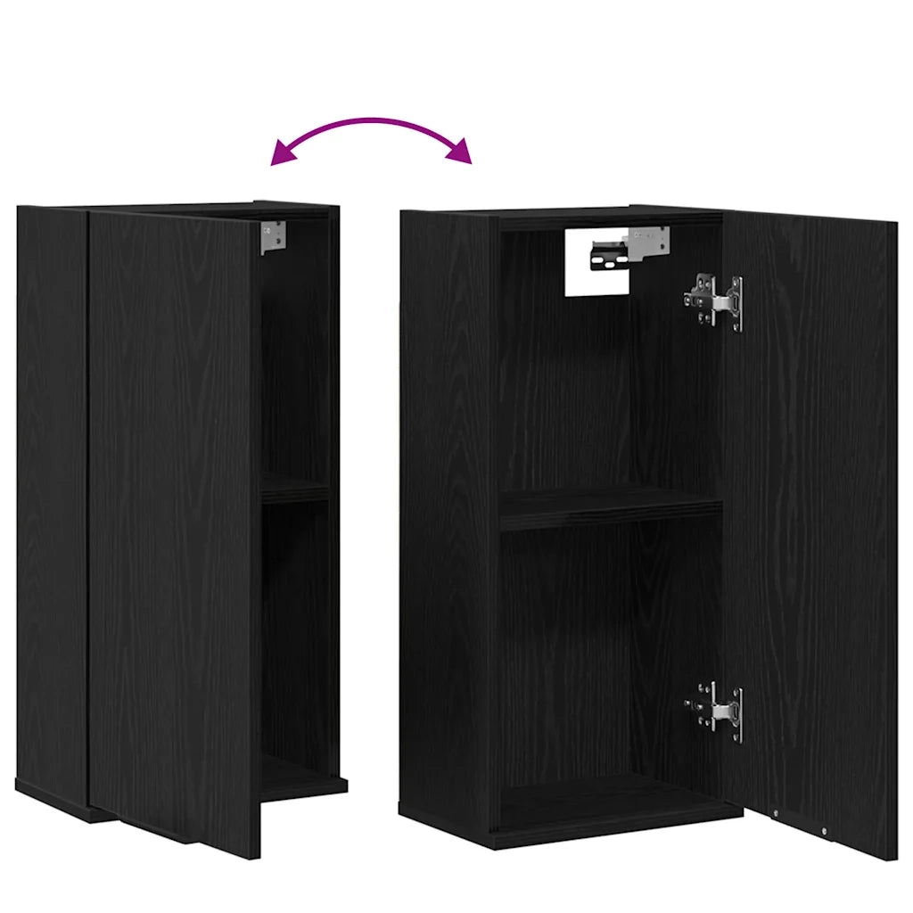 Mobiletto da parete in rovere nero 32x20x67 cm in legno ingegnerizzato 862095