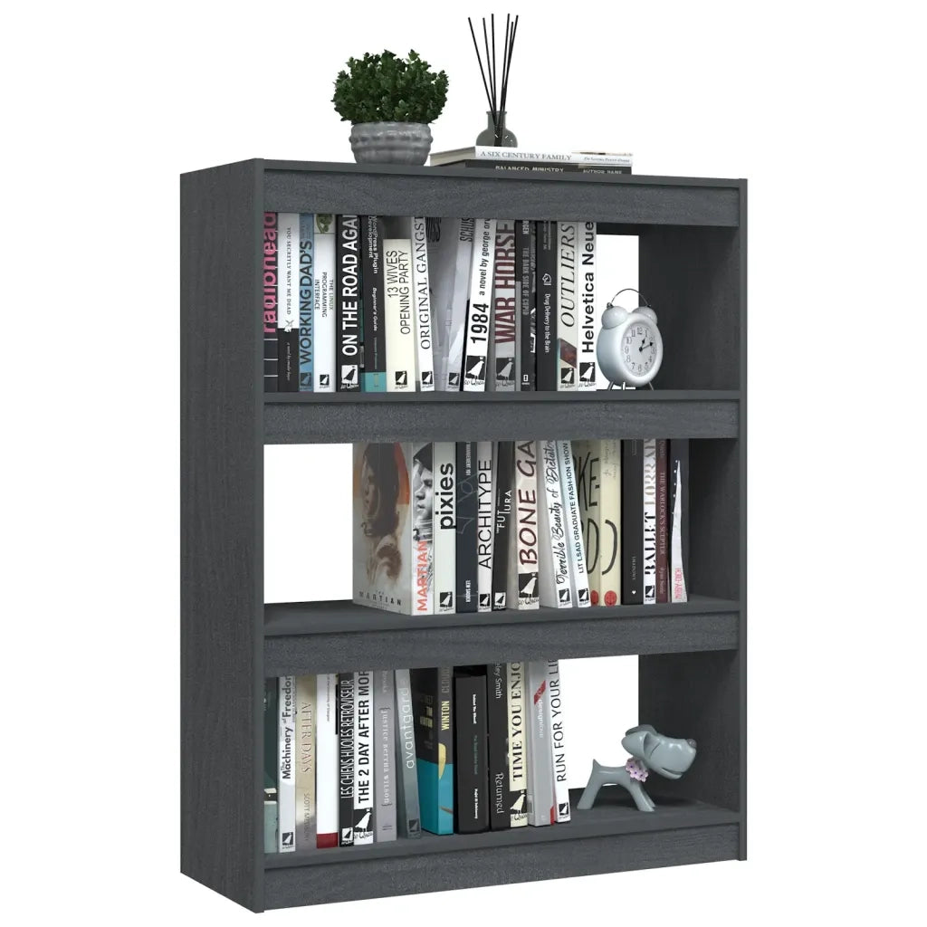 Libreria/Divisorio Grigio 100x30x103 cm in Massello di Pino 808215