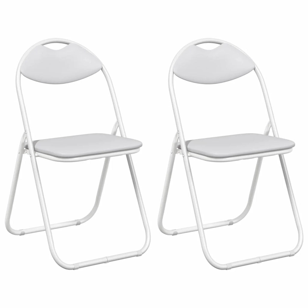 Sedia pieghevole 2 pcs Bianco 48 x 43,5 x 81 cm Pelle Sintetica 42029057