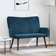 Sofa a Due Posti Blu 115 x 61 x 87 cm Velluto