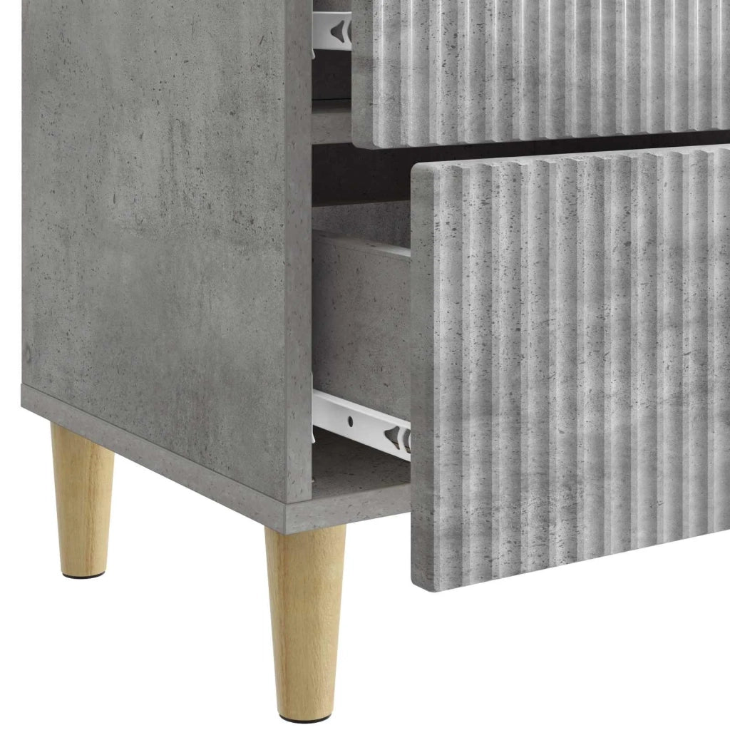 Armadio da Notte 2 pcs Grigio Cemento 43 x 34,5 x 48 cm