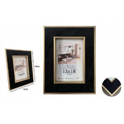 Trade Shop - Portafoto Cornice Per Foto Poster Quadri Tele 13 X 18cm Nera Con Bordi Oro 70301 -