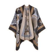 Sciarpa/stola da donna, elegante mantellina calda con spacco