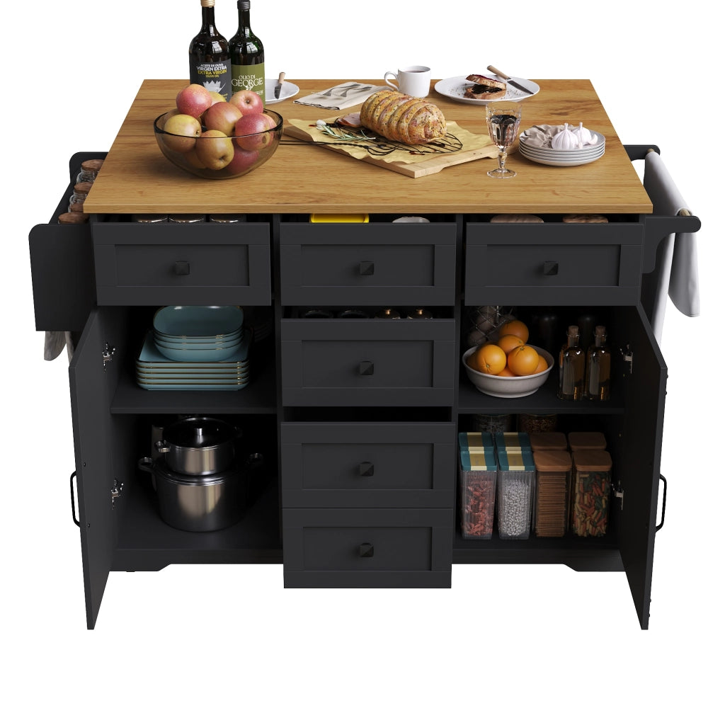 Carrello da cucina con vano portaoggetti ¨C MINIMAL ¨C legno, nero