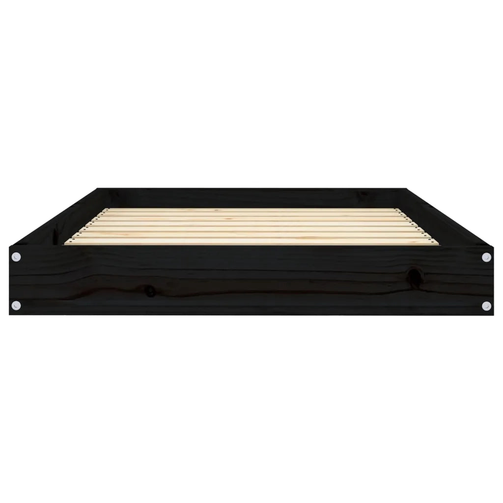 Cuccia per Cani Nera 91,5x64x9 cm in Legno Massello di Pino 820865