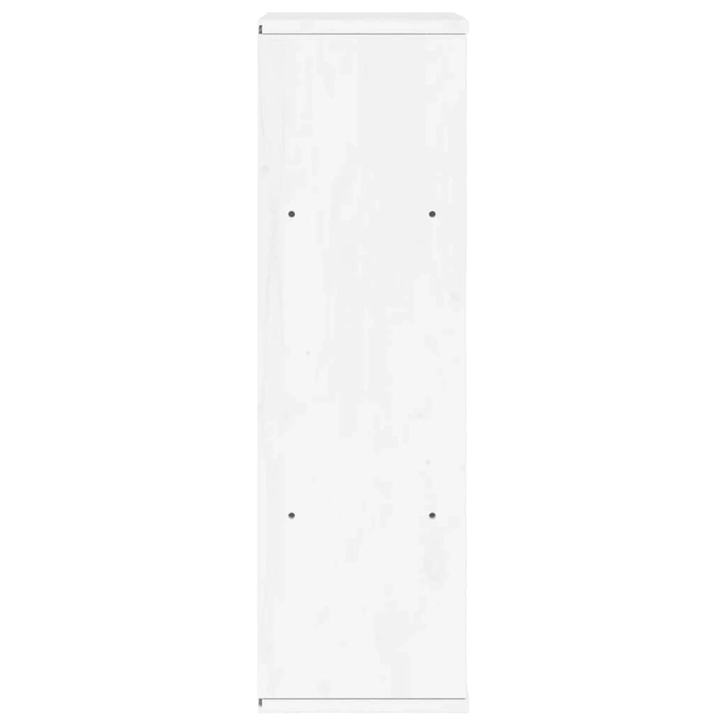 Mobiletto laterale classico per piccoli spazi 40 x 24 x 79 cm con ampio spazio di archiviazione stile rustico finitura legno bianco 02_0058039