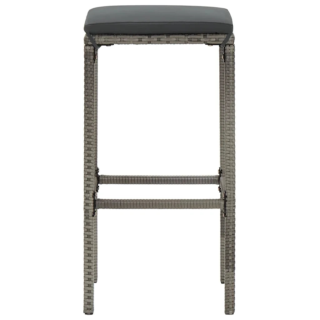 Set Bar da Giardino 7 pz Grigio in Legno Acacia e Polyrattan 3295287