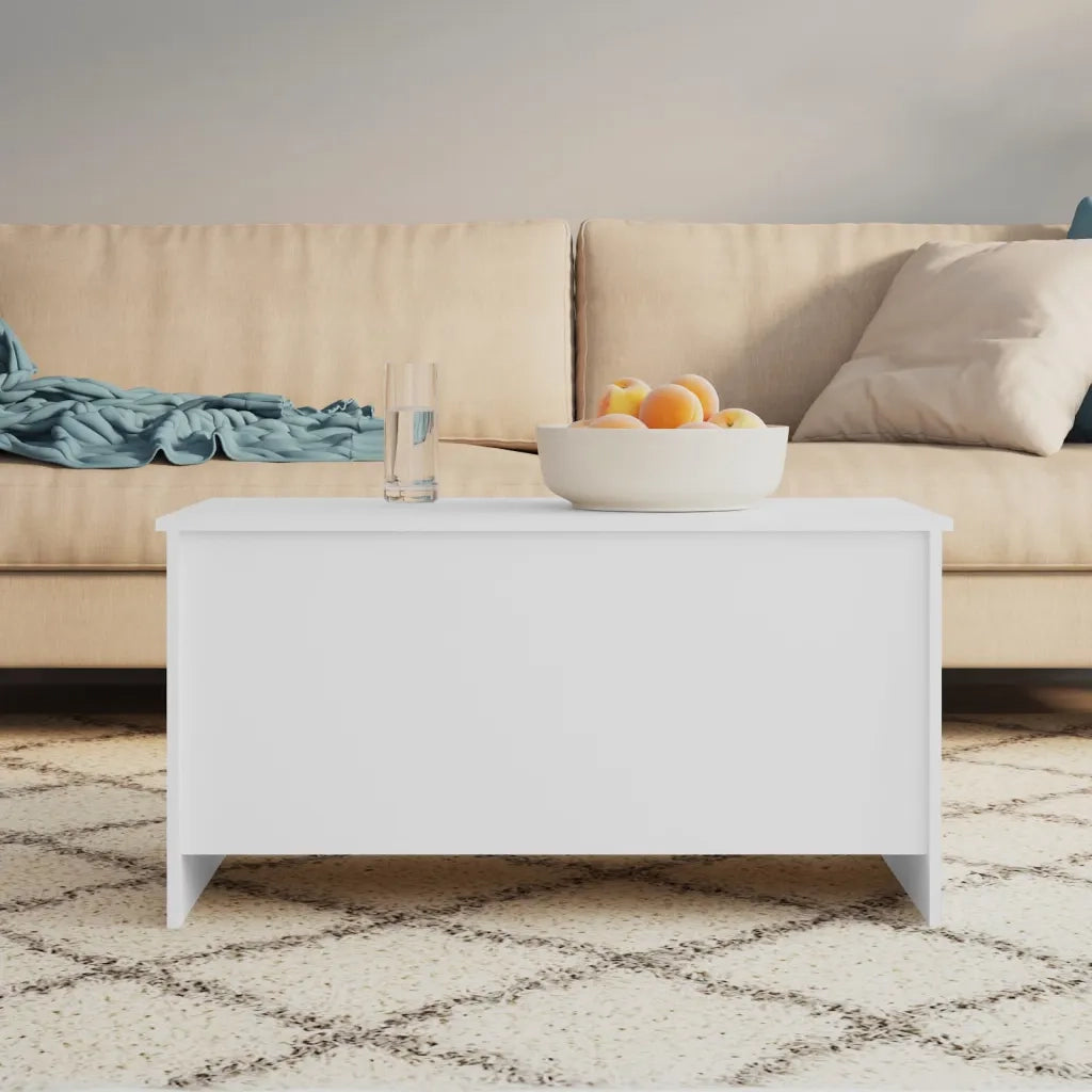 Tavolino da salotto | Tavolino da caff¨¨ | Tavolino da Soggiorno Bianco 102x55,5x52,5 cm Legno Multistrato