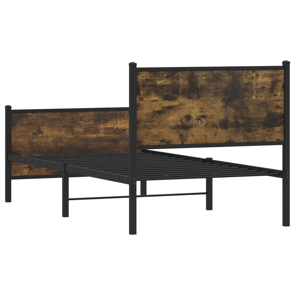 Giroletto senza Materaso in Metallo Rovere Fumo 90x200 cm