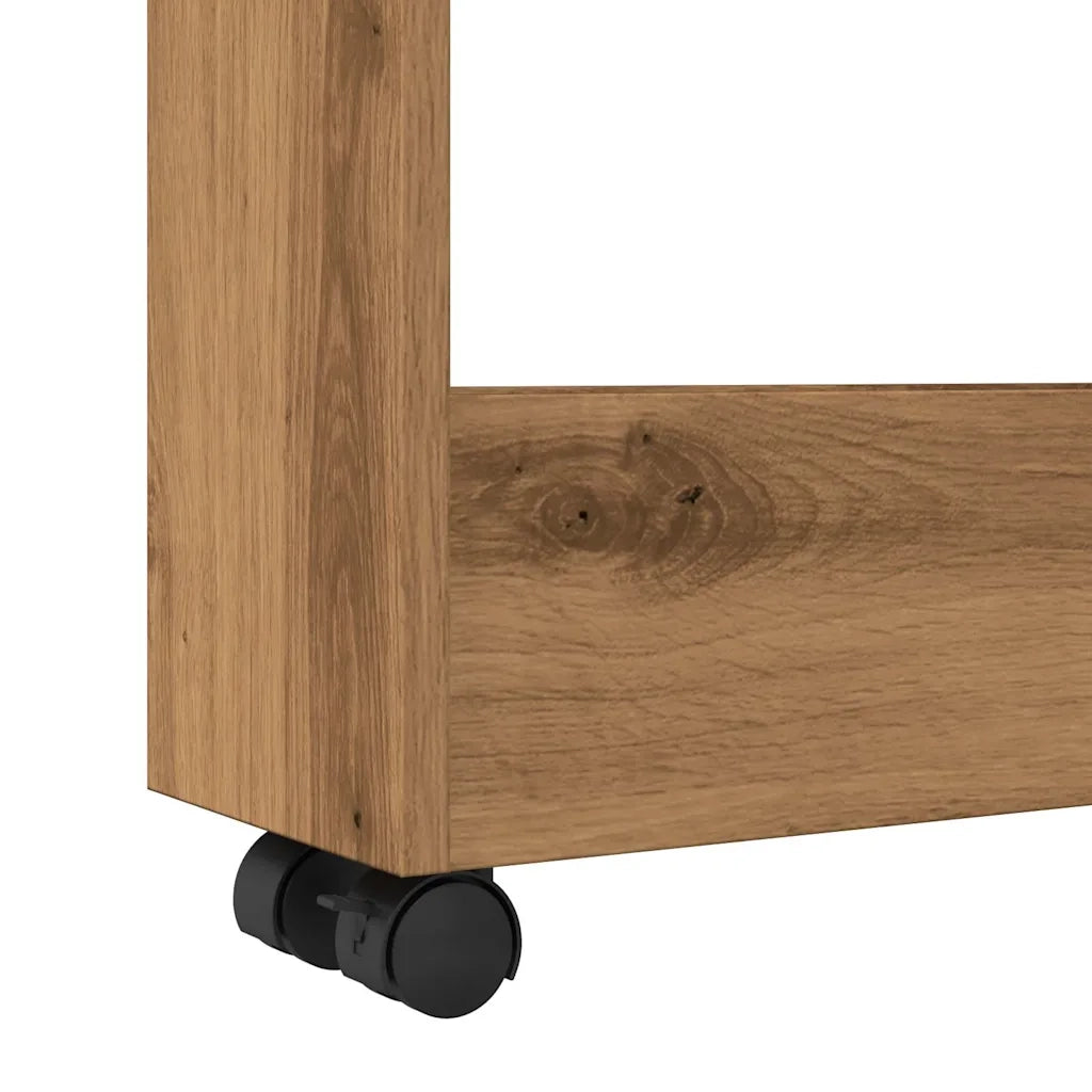 vidaXL Carrello Stretto a 3 Livelli Rovere Artigianale in Truciolato