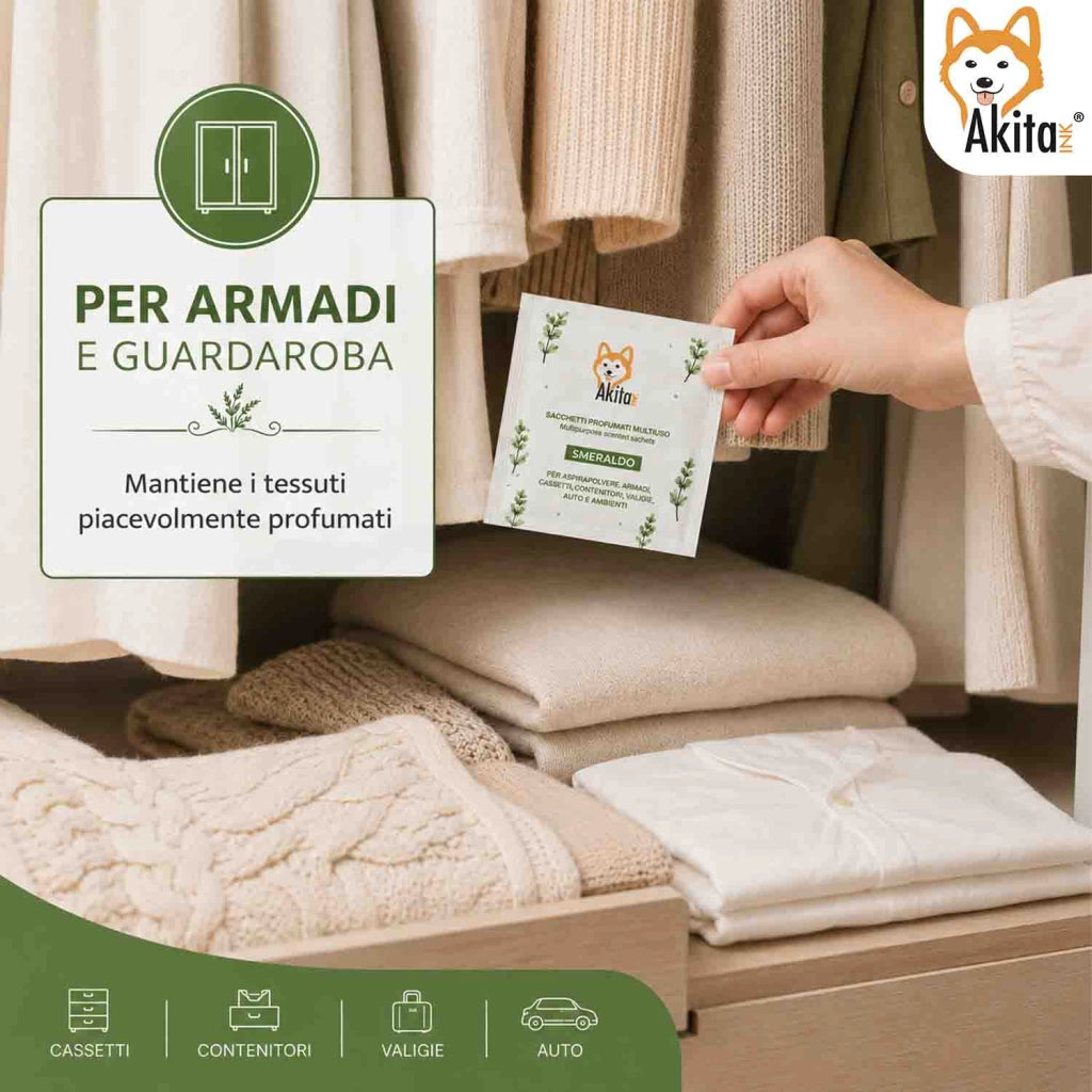 Akitaink 6 Sacchetti Profumati Smeraldo Armadi